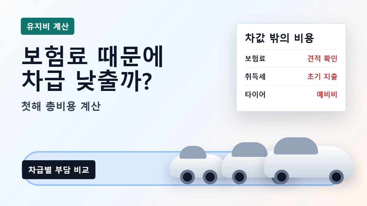 자동차 보험료 부담 때문에 차급을 낮춰야 하는지 판단하는 유지비 계산 대표이미지