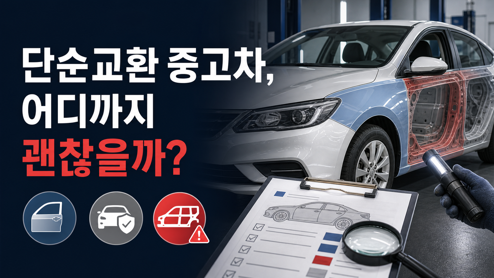 단순교환 중고차를 어디까지 괜찮게 볼 수 있는지 설명하는 썸네일