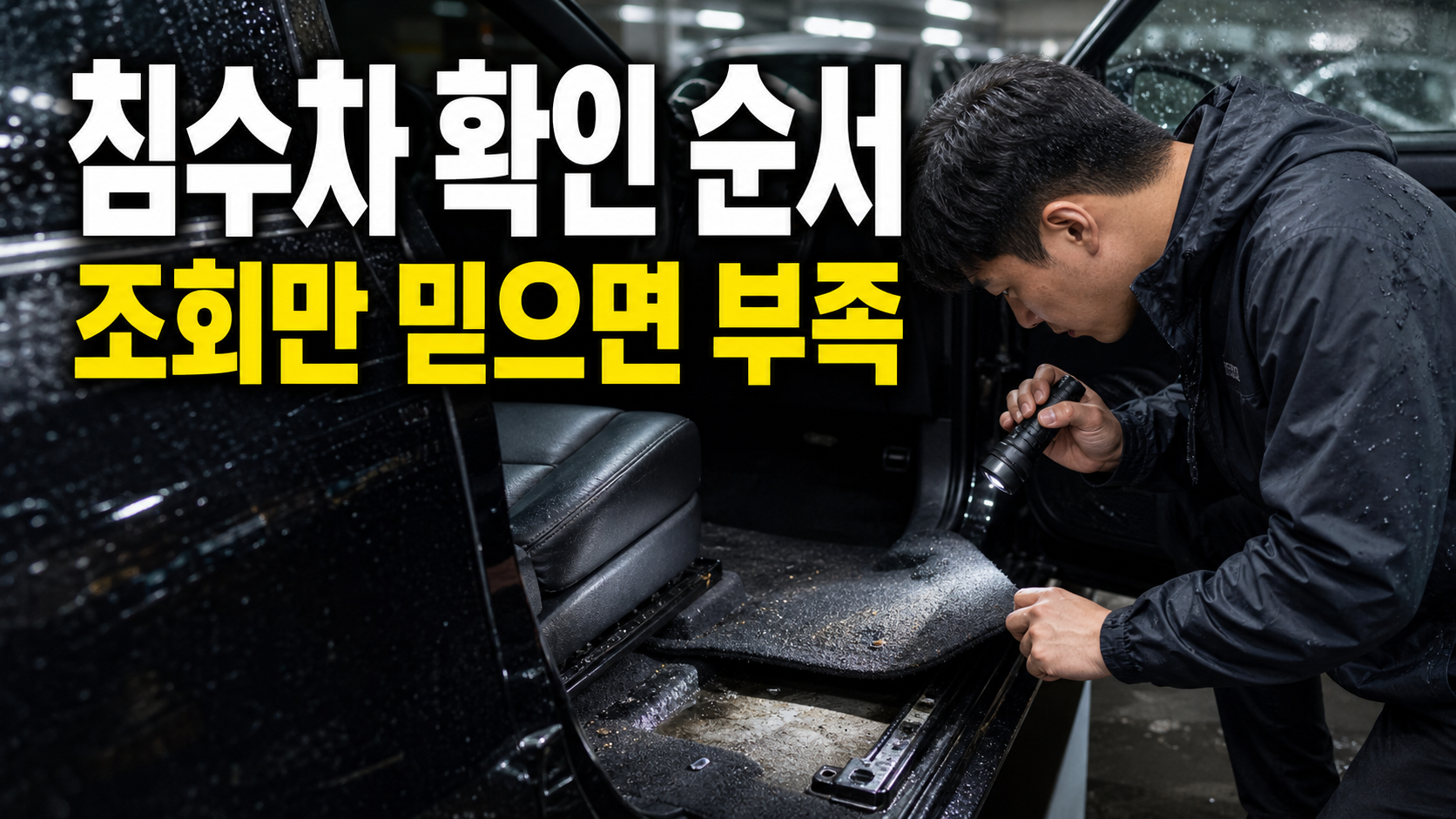 중고차 침수 이력 확인 순서와 침수차 구별법을 보여주는 대표 이미지